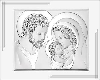 OEM Cuadro Moderno Plateado De La Sagrada Familia Sobre Tabla Blanca 25x20 Tama&ntilde;o: 25x20cm Sku: Vl871bi