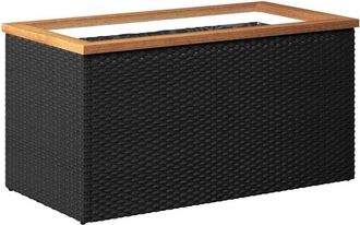 vidaXL Jardinera De Rat&aacute;n Sint&eacute;tico Negra 80x40x40 Cm Vidaxl