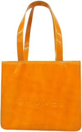 Chanel Pre-owned Tote Bags, female, Orange, Size: ONE SIZE Pre-owned Leather Tote Bag