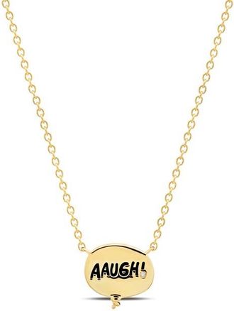 Crislu x Peanuts AAUGH! Thought Bubble Pendant Necklace in 18Kt Yellow Gold /Clear Stone at Nordstrom, Size 16