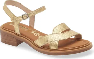 Wonders Ankle Strap Slide Sandal in Max Oro at Nordstrom, Size 9.5-10Us