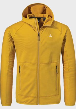 Sch&ouml;ffel Fleecejacke SCH&Ouml;FFEL Fleece Hoody Style Cascata MNS, Herren, Gr. 48, gelb (5205, gelb), Oberstoff: 94% Polyester, 6% Elasthan, regular fit, hoch gesch