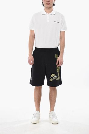 Givenchy Shorts in Cotone Garzato GRAFFITI con Stampa Givenchy