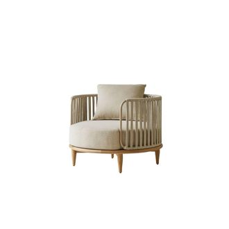 Tikamoon Sill&oacute;n de teca maciza y tela