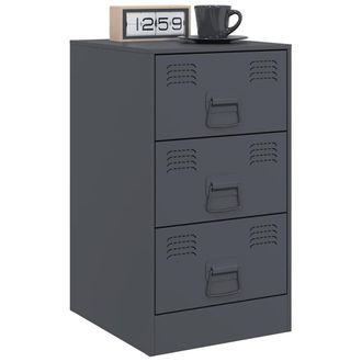 Berkfield Home Stylish Bedside Cabinets 2 pcs Anthracite 34.5x39x62 cm Steel in Charcoal