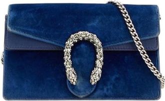 Gucci Pre-owned Cross Body Bags, female, Blue, Size: ONE SIZE Pre-owned Suede gucci-bags