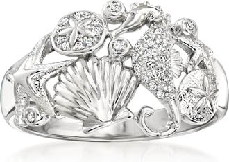 Ross-Simons Diamond Sea Life Ring in Sterling Silver