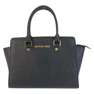 Michael Kors Pre-owned Handbags, female, Black, Size: ONE SIZE Pre-owned Selma Leather Handbag