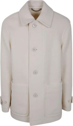 Dries Van Noten Enkelrijige jassen - Heren - Mantel - Wit - S - Katoen - Jassen