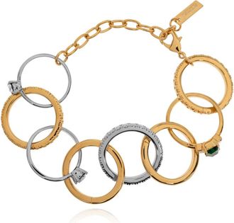Moschino Armband met Sprankelende Kristallen - Dames - Armbanden - Geel - M - Accessoires