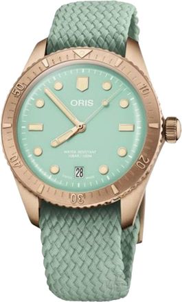 Oris Womens Divers Green Dial Watch