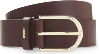 HUGO BOSS Leather belt with gold-tone hardware