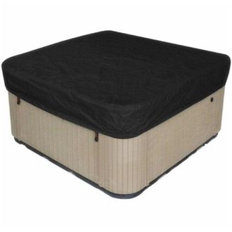 OEM Cubierta Cuadrada Impermeable Para Spa De Poli&eacute;ster 190t - Protecci&oacute;n Uv Y Contra El Polvo - Incluye Bolsa De Almacenamiento - Negra, 207 X 207 Cm