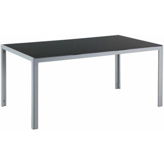Beliani Beliani - Tavolo da Giardino Piano Vetro Temperato Struttura Alluminio 160 x 90 cm Catania