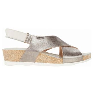 Pikolinos Mahon W9E Leather Womens Hook and loop Sandals - Stone - Size:UK 5-5.5