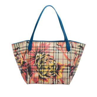 Burberry Pre-owned Burberry Small Haymarket Check Coated Canvas Floral Print Canterbury Tote Ladies FUYVQKX53AFO51R7