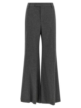Brunello Cucinelli Gray Virgin Wool Flared Womens Pants