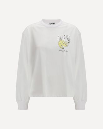 Ganni Long-Sleeve T-shirt with cherries print Female XS