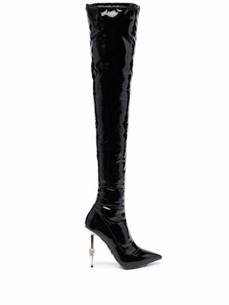 Philipp Plein Naplak overknee laarzen - Zwart