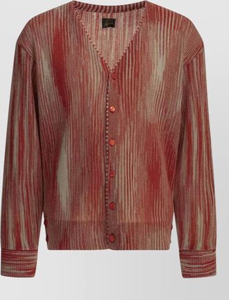 Needles striped cardigan long sleeves ribbed trims