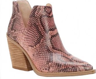 Vince Camuto Womens Gigietta Snake Print Leather Ankle Boots In Multicolor