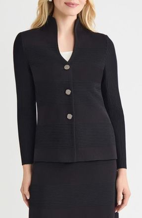 Misook Ottoman Stitch Jacket in Black at Nordstrom, Size Xx-Large