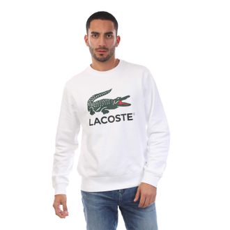 Lacoste Heren Fleece Sweatshirt met ronde hals (Wit)