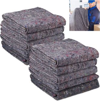 Relaxdays Relaxdays - Set De 100 Fieltros Protectores Mudanzas, Mantas Transporte O Almacenaje, Material Reciclado, 150 X 200 Cm, Gris