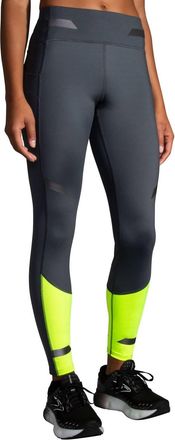 Brooks Womes Run Visible Tight Pants In Asphalt/nightlife