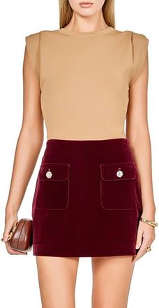 endless rose Pleated Shoulder Knit Top in Mousse at Nordstrom, Size X-Small