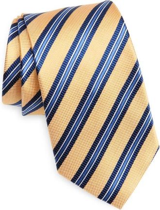 Nordstrom Textured Stripe Silk Jacquard Tie in Yellow at Nordstrom