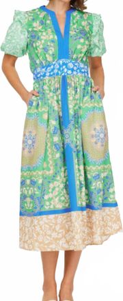 Current Air Elena Midi Dress In Green