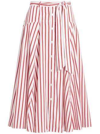 Polo Ralph Lauren stripe-pattern cotton skirt - Red