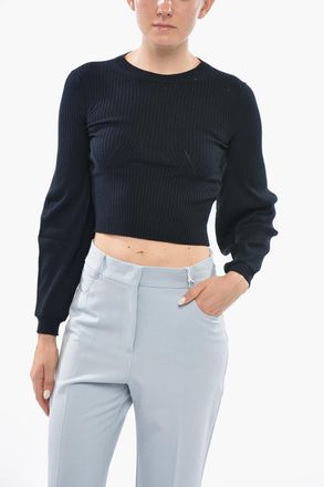Stella McCartney Maglia Girocollo Cropped Fit a Costine Stella McCartney