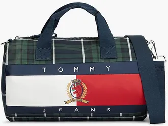 Tommy Hilfiger Mens Tommy Jeans Archive Logo Plaid Duffel Bag - Green Archive Check - OS