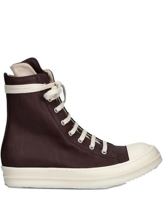 Rick Owens Sneakers con lacci e zip - Marrone
