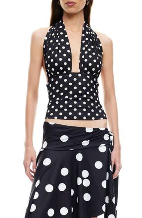 Lioness Safari Halter Top in Noir Polka at Nordstrom, Size X-Large