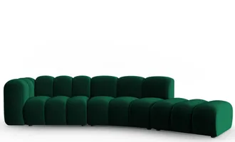 MICADONI 5-Sitzer Design Modulsofa Lupine mit Ottomane rechts - Samtbezug