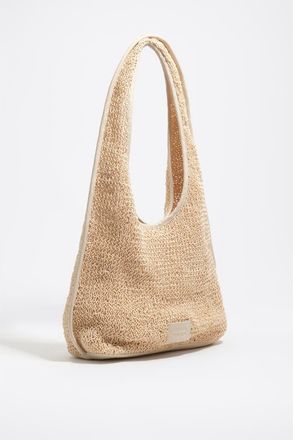 Bimba & Lola Woven Large Shoulder Bag in Ivory at Nordstrom
