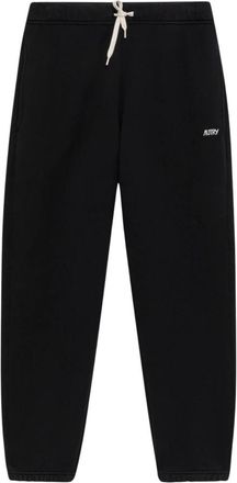 Autry Geborduurde Logo Trainingsbroeken - Heren - Sweatpants - Zwart - M - Katoen - Broeken
