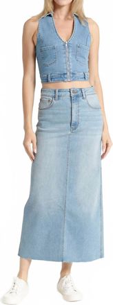OAT New Yor Denim Maxi Skirt In Blue