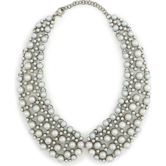 Eye Candy Los Angeles Diana Imitation Pearl Collar Necklace in Grey at Nordstrom Rack