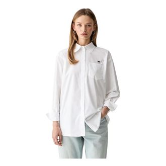 Karl Lagerfeld Overhemden, Dames, Wit, XS, Katoen, Ikon Shirt