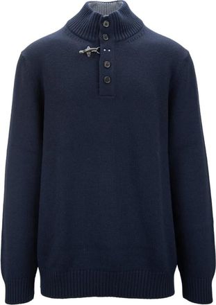Fay Heren Knopen Trui - Heren - Coltruien - Blauw - 2XL - Wol - Truien & Vesten