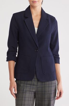 Amanda + Chelsea One-Button Blazer in Navy at Nordstrom, Size Large