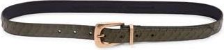 AllSaints Snake Embossed Leather Belt in Military Green at Nordstrom Rack, Size X-Large