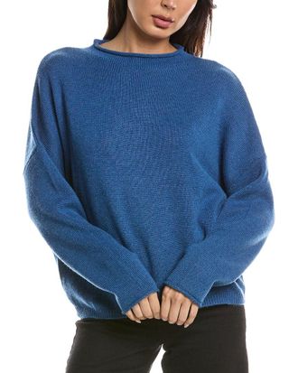 Fort&eacute; Cashmere Slouchy Roll Trim Cashmere Pullover