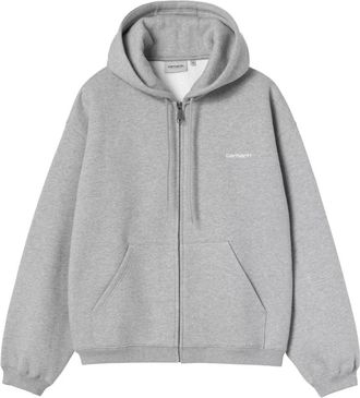 Carhartt Work in Progress Hooded Ebbert Jacket - Heren - Vesten met rits - Grijs - S - Katoen - Hoodies & sweatvesten