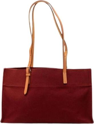Herm&egrave;s Pre-owned Tote Bags, female, Red, Size: ONE SIZE Pre-owned Leather handbags