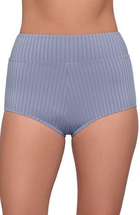 S3 Ribbed Ultra High Waist Swim Short in Iris at Nordstrom, Size X-Large
